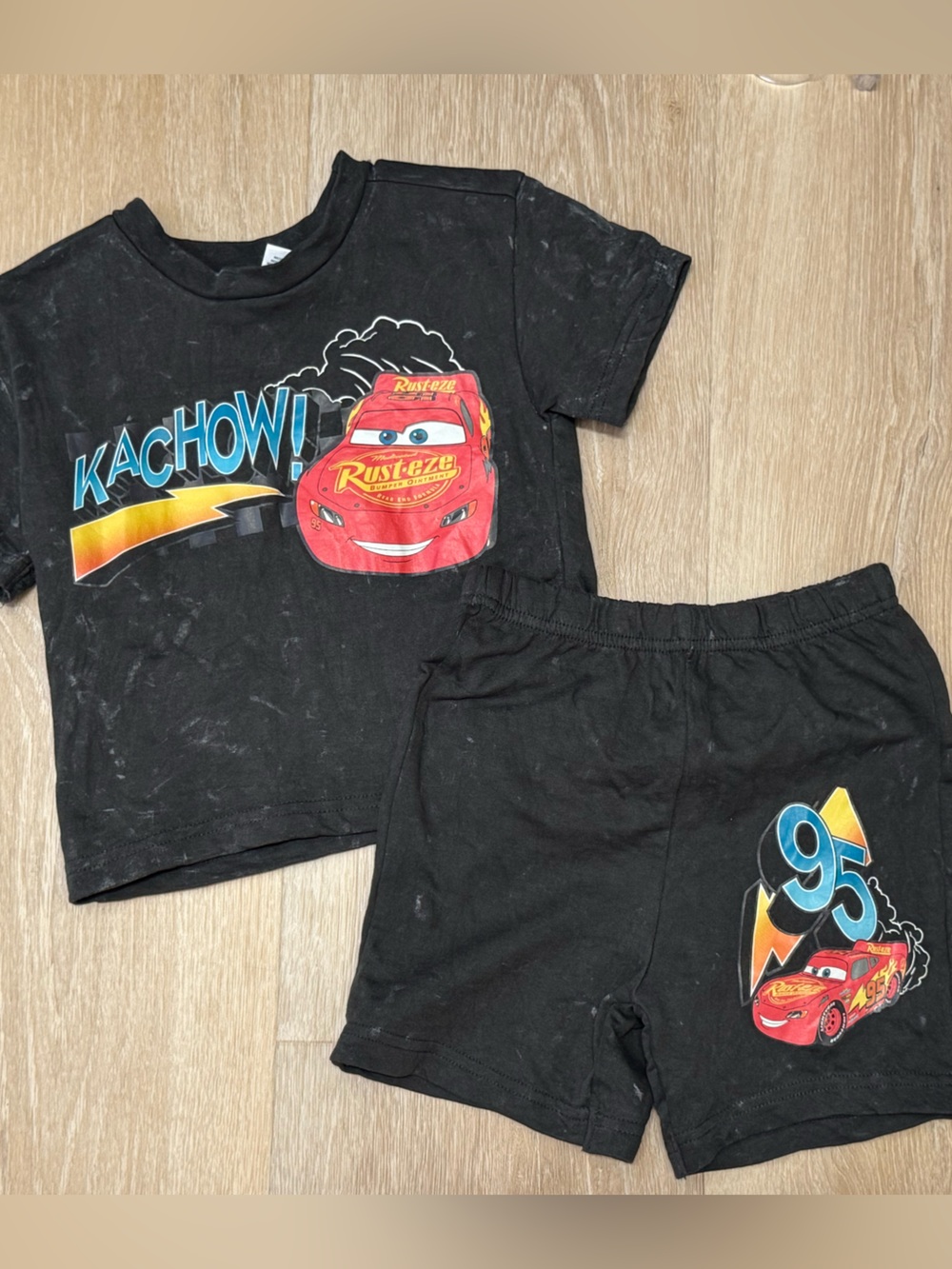 Black Lightning McQueen Kids Tee & Shorts Set